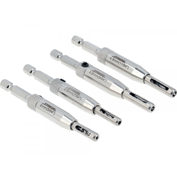 Durų ir langų vyrių grąžtų rinkinys  4 vnt  2 - 4.5 mm                                                           